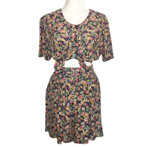 Vintage Other - Vintage Fritzi California Floral Blouse Shorts Set